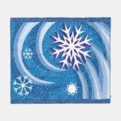 Sneeuwvlokken in de Wind - Fleece Deken (Voorkant (Horizontaal))
