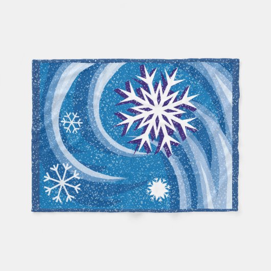 Sneeuwvlokken in de wind - fleece deken (Voorkant (Horizontaal))