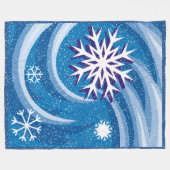 Sneeuwvlokken in de wind - fleece deken (Voorkant (Horizontaal))