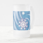 Sneeuwvlokken in de wind - matglas bierpul (Voorkant rechts)