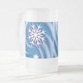 Sneeuwvlokken in de wind - matglas bierpul (Voorkant links)