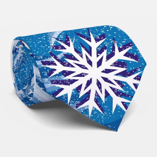 Sneeuwvlokken in de wind - stropdas (Opgerold)