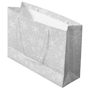 Sneeuwvlokken in de Zilveren Grote Zak van de Large Cadeautasje