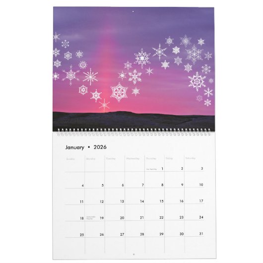 Sneeuwvlokken in de zomer kalender (Jan 2026)