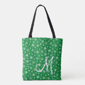 Sneeuwvlokken in diverse vormen Groen Aangepast Mo Tote Bag (Achterkant)