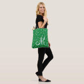 Sneeuwvlokken in diverse vormen Groen Aangepast Mo Tote Bag (Op model)