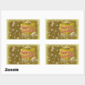 Sneeuwvlokken in geschenken Kerstmis goud Rechthoekige Sticker (Vel)