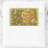 Sneeuwvlokken in geschenken Kerstmis goud Rechthoekige Sticker (Tas)