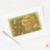 Sneeuwvlokken in geschenken Kerstmis goud Rechthoekige Sticker (Envelop)