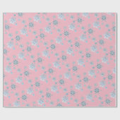 sneeuwvlokken in lichtroze cadeaupapier (Vlak)