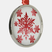 Sneeuwvlokken in rood Ornament (Rechts)