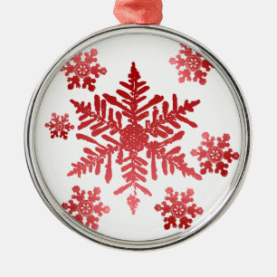 Sneeuwvlokken in rood Ornament