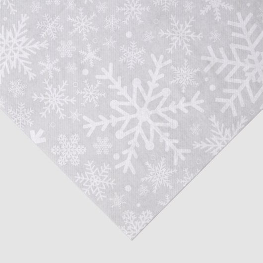 Sneeuwvlokken in Silver Holiday-papier Tissuepapier (Detail)