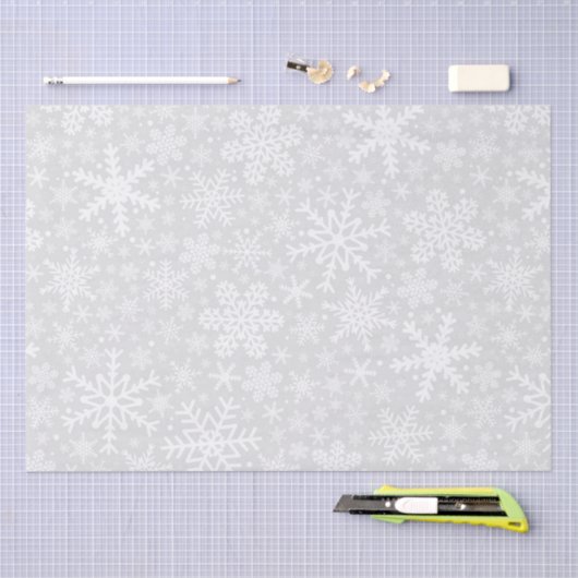 Sneeuwvlokken in Silver Holiday-papier Tissuepapier (Craft)