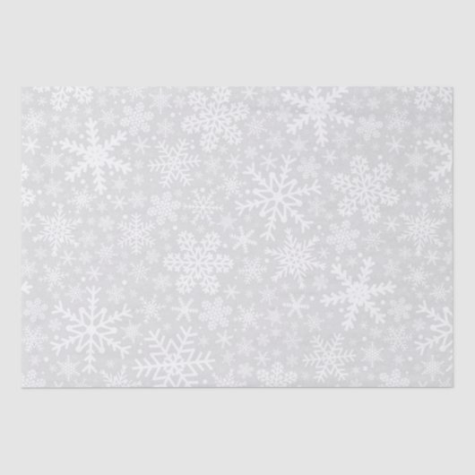 Sneeuwvlokken in Silver Holiday-papier Tissuepapier (Voorkant)