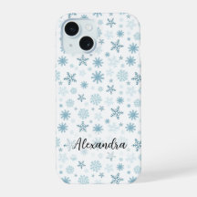 Sneeuwvlokken in verschillende tinten van de blauw