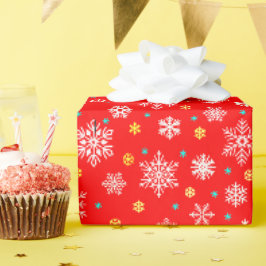 Sneeuwvlokken in verschillende vormen festief eleg cadeaupapier