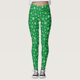 Sneeuwvlokken in verschillende vormen Festive Gree Leggings