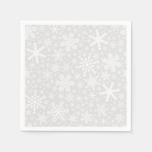 Sneeuwvlokken in zilver   Holiday Napkins Servet