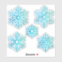 Sneeuwvlokken Iridescent Cool Blue Sticker