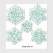 Sneeuwvlokken Iridescent Winter Green Sticker (Vel)