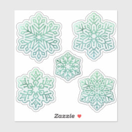 Sneeuwvlokken Iridescent Winter Green Sticker