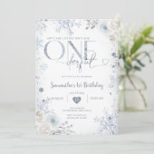 Sneeuwvlokken is ze niet prachtig 1e verjaardag kaart (Staand voorkant)