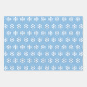 Sneeuwvlokken, joy en kerstboom blauw patroon inpakpapier vel (Voorkant)