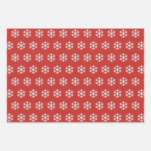 Sneeuwvlokken, Joy- en kerstboomroodpatroon Inpakpapier Vel (Voorkant)