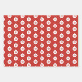 Sneeuwvlokken, Joy en Kerstmis Rood Patroon Inpakpapier Vel (Voorkant 3)
