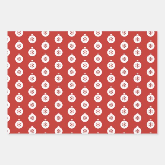 Sneeuwvlokken, Joy en Kerstmis Rood Patroon Inpakpapier Vel (Voorkant 3)