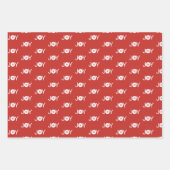 Sneeuwvlokken, Joy en Kerstmis Rood Patroon Inpakpapier Vel (Voorkant 2)