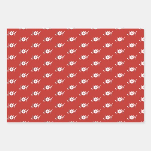 Sneeuwvlokken, Joy en Kerstmis Rood Patroon Inpakpapier Vel (Voorkant 2)