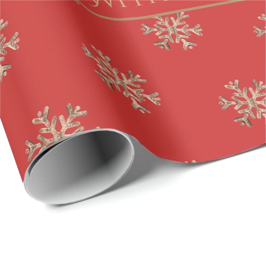 Sneeuwvlokken Kaarsen Holly Rood en Gouden Kerstmi Cadeaupapier (Rol Hoek)