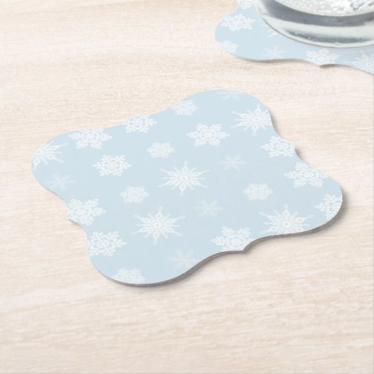 Sneeuwvlokken Kartonnen Onderzetters (Gekanteld)