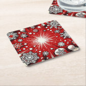 Sneeuwvlokken Kartonnen Onderzetters (Schuin)