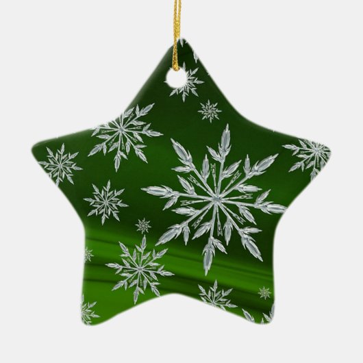 Sneeuwvlokken Keramisch Ornament (Voorkant)