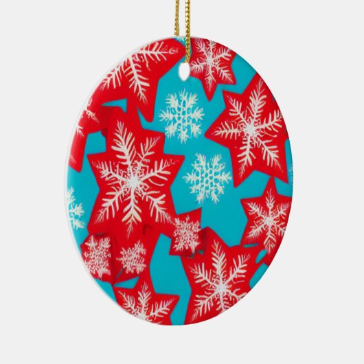 Sneeuwvlokken Keramisch Ornament (Rechts)