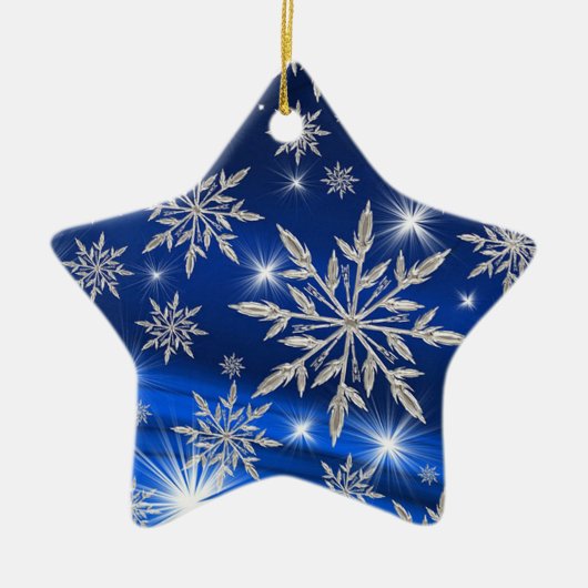 Sneeuwvlokken Keramisch Ornament (Voorkant)