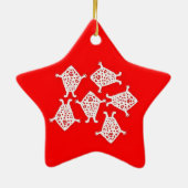 Sneeuwvlokken Keramisch Ornament (Achterkant)