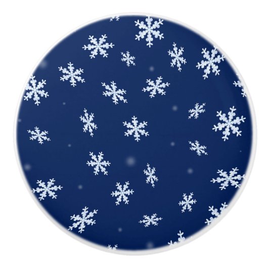 Sneeuwvlokken Keramische Knop (Voorkant)