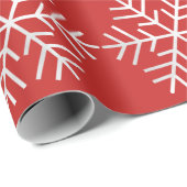 Sneeuwvlokken Kerst Feestdagen Rood Wit Grijs Vrol Cadeaupapier (Rol Hoek)