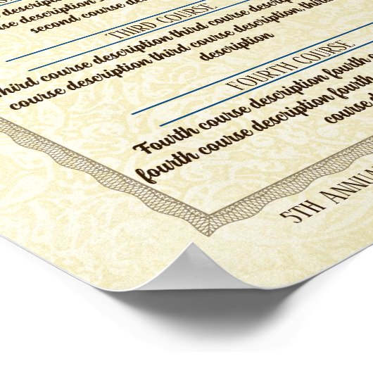  sneeuwvlokken Kerst gepersonaliseerd menu Poster (Hoek)