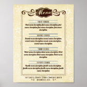  sneeuwvlokken Kerst gepersonaliseerd menu Poster (Voorkant)