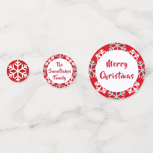 Sneeuwvlokken Kerst Rode Confetti (Achterkanten)