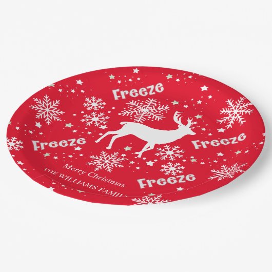 Sneeuwvlokken Kerst rood papier Bord (Gekanteld)