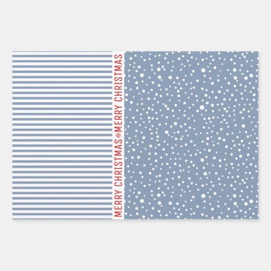 Sneeuwvlokken, kerstbomen en stoffige blauwe strep inpakpapier vel (Voorkant 2)