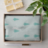 Sneeuwvlokken & kerstbomen Witte groene kerst Tissuepapier (Geschenk)