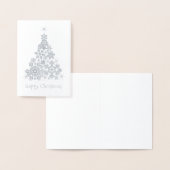 Sneeuwvlokken kerstboom folie kaarten (Display)