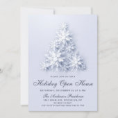 Sneeuwvlokken Kerstboom Vakantie Open Huis Kaart (Voorkant)